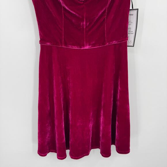 BCX Junior Velvet PinkCocktail Party Mini Dress Cold Shoulder Small NWT - Picture 5 of 11